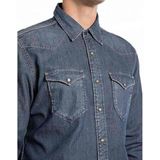 Replay M4981.000.26c70a Overhemd Met Lange Mouwen Blauw L Man