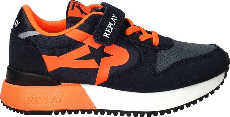 Replay Fiber JR 1 Klittenband Laag Blauw