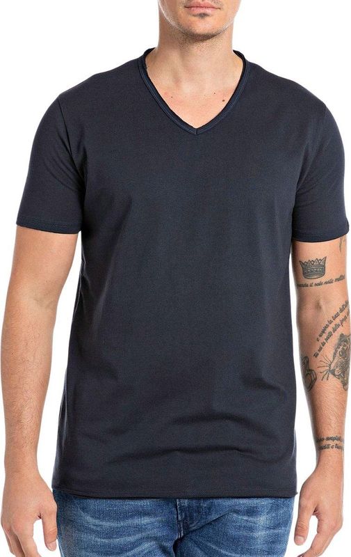 Replay Raw Cut V-neck T-shirt Mannen