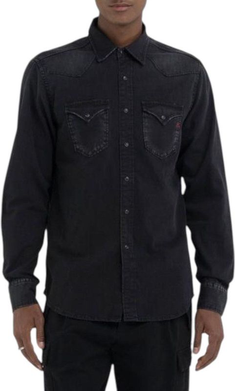 Replay - Jeanshemd - Zwart - Regular Fit - 6,5 OZ Black Denim