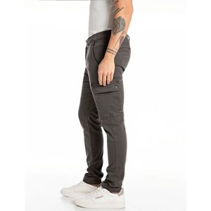 Replay - Jeans - Donkergrijs - Katoen