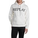 Replay Heren Sweatshirt BRUSHED FLEECE regular fit Wit L Volwassenen