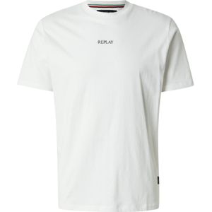 Replay Heren T-Shirt regular fit Wit Ronde Hals Volwassenen