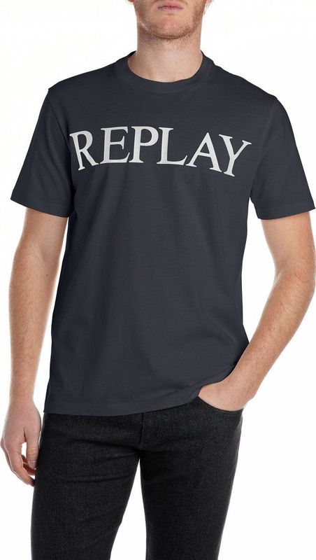Replay - M3099 .000.2660 - T-shirt - Zwart - Katoen