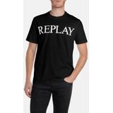 Replay Heren T-Shirt regular fit Zwart L Ronde Hals Volwassenen