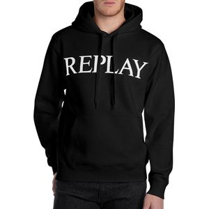REPLAY - M3104 .000.23832 - Heren Hoodie - Zwart - Katoen