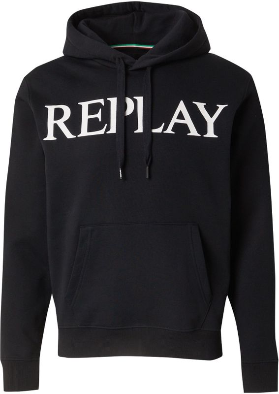 REPLAY - M3104 .000.23832 - Heren Hoodie - Zwart - Katoen