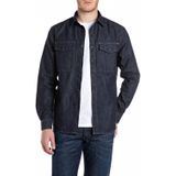 Replay - M4124 Herenhemd - Donkerblauw - Katoen