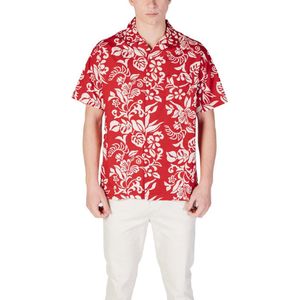 Replay - Bloemen- en Bladoverhemd - Rood - Katoen