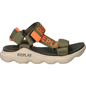 Replay - Sandalen - Groen - Textiel en Synthetisch - Klittenbandsluiting