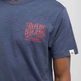Replay - Heren T-shirt - Blauw - Katoen - Ronde Hals