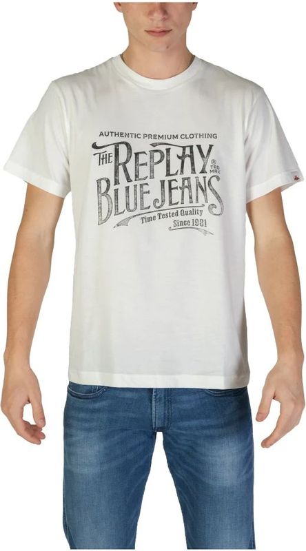 REPLAY Shirt  zwart / wit
