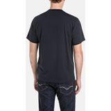 Replay - T-shirt - Blauw - Katoen - Vintage Logo