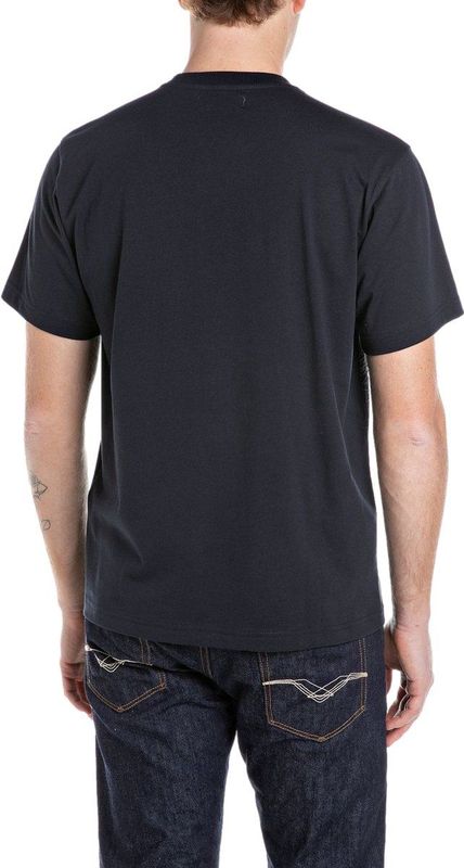 Replay - T-shirt - Blauw - Katoen - Vintage Logo