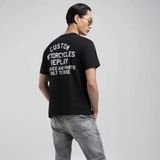 Replay - T-shirt - Zwart - Wit - Regular Fit - 100% Katoen