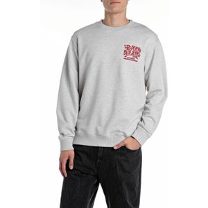 REPLAY - Sweater - Lichtgrijs - Katoen