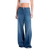 Replay - Margott - Jeans - Medium Blue - Wijde Pijpen - Lage Taille