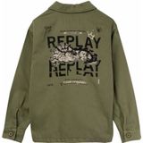 REPLAY - Longsleeve - Blauw - 100% Katoen - Kraag en Knoopsluiting