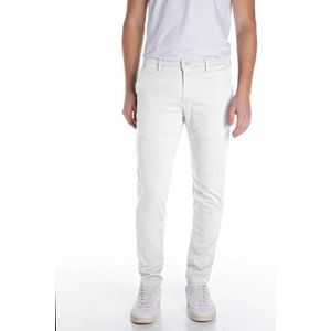 Replay Heren Slim fit chino jeans Zeumar Hyperchino Colour X-Lite, 011, natuurlijk wit., 32W x 32L