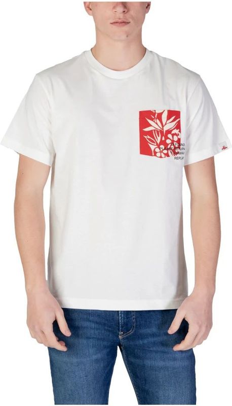 Replay - T-shirt - Wit - Katoen - Ronde Hals - Korte Mouwen