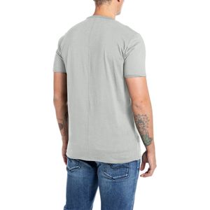 Replay - Raw Cut V-neck Shirt - Lichtgrijs - T-shirt