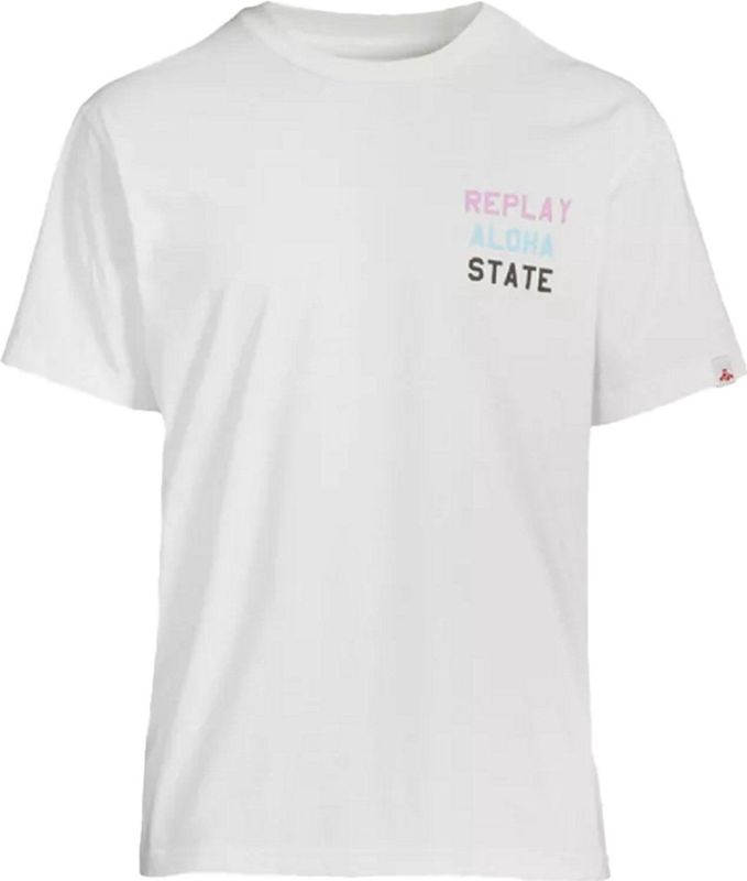 REPLAY - T-shirt - Wit - Regular Pasvorm - 100% Katoen