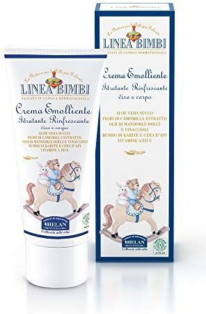 Helan, Linea Bimbi Bio - Verzachtende en hydraterende gezichtscrème & bodylotion kinderen & baby's, baby en kindercrème, delicate en gevoelige huid, aloë vera en vitamine E, Made in Italy, 100 ml