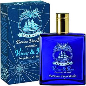 Helan, Vetiver & Rum - Natuurlijke aftershave baardbalsem zonder alcohol - After Shave Emulsie voor heren, licht, zacht en rustgevend - Vloeibare crème voor baard- en gezichtsverzorging, 100 ml - Made