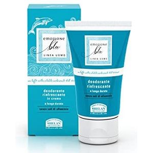 Helan, Blauwe emotion, deodorant voor dames en heren, crème, zachte formule zonder aluminiumzouten, geurend en verfrissend, met etherische oliën en duurzaam, 125 ml, Made in Italy