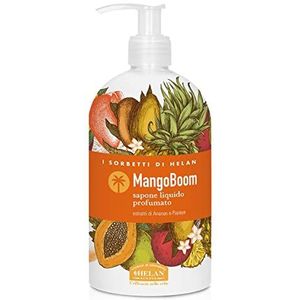 Helan, I Sorbetti MangoBoom Lichte en geurende vloeibare handzeep met ananas en papaja, verrijkt met natuurlijke ingrediënten voor veelvuldig wassen, verfrissende en delicate vloeibare reiniger, 500