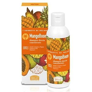 Helan, I Sorbetti MangoBoom Shampoo en schuimbad voor dames en heren, geparfumeerd met ananas en papaja, zachte frisse lichaams- en haargel met natuurlijke ingrediënten en vitamine C, 150 ml