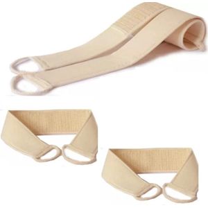 Rugscrubber Scrub 2 stuks- Scrubber riem rugborstel - Spa Scrub spons lang - Rug scrubber natural met een douche muts| Douche en Bad| Badkamer