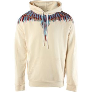 Marcelo Burlon - Katoenen Sweatshirt - Beige - Driekleurige Logo Print
