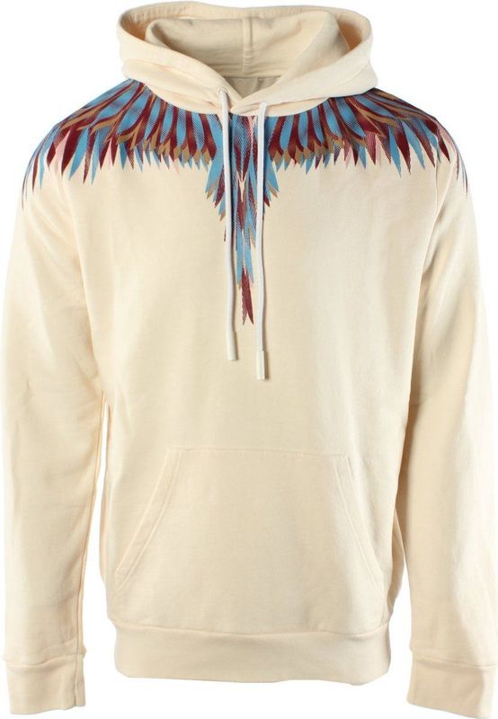 Marcelo Burlon - Katoenen Sweatshirt - Beige - Driekleurige Logo Print