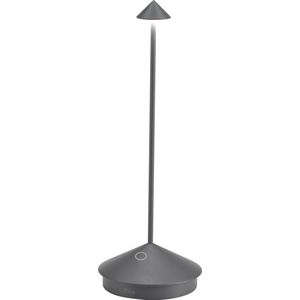 Zafferano Pina Tafellamp - Oplaadbare Buitenlamp Antraciet - Spatwaterdicht (IP54) - Bureaulamp Snoerloos - Dimbare LED Lamp - Draadloos Oplaadstation - Terraslamp - USB Oplaadbaar - 29 cm