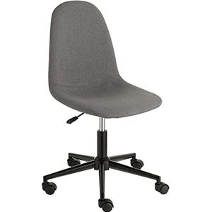 Baroni Home Gewatteerde bureaustoel, draaibaar, verstelbare bureaustoel, zonder armleuningen, max. 130 kg, 63 x 40 x 93 cm (grijs)