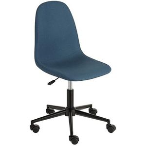 Baroni Home Gewatteerde bureaustoel, draaibaar, verstelbare bureaustoel, zonder armleuningen, max. 130 kg, 63 x 40 x 93 cm (blauw)