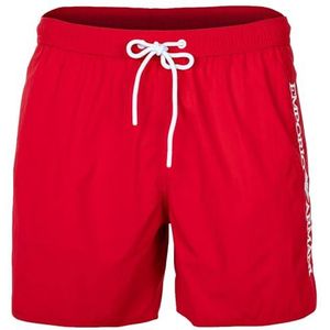 Emporio Armani Boxer de bain avec logo brodé pour homme, Rouge, 56