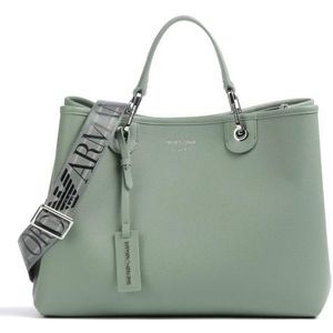 Emporio Armani, Medium Tote Tas met Verstelbare Band en Afneembare Band Groen, Dames, Maat:ONE Size