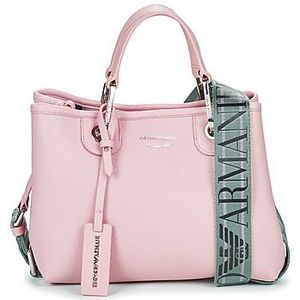 Emporio Armani, Kleine Shopper Tas met Hertenprint Roze, Dames, Maat:ONE Size