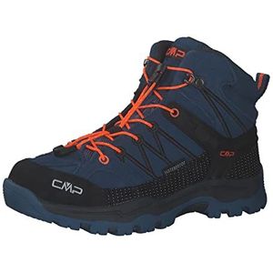 CMP Kids Rigel Mid Trekking Shoe Wp uniseks-kind Trekking- en wandelschoenen, Dusty Blue Flash Oranje, 41 EU