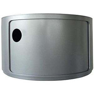Kartell 4953SI Componibili modulair element, rond, ondoorzichtig, diameter 42 x 23,5 cm, ABS, zilver