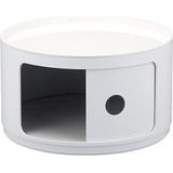 Kartell 4955SI bouwkastelement Componibili rond ondoorzichtig diameter 42 x 38,5 cm ABS/Höhe 23,5cm Opaque wit