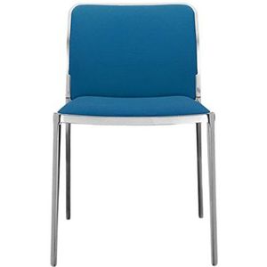 Kartell Audrey Soft stoel, plastic, aluminium glossy/teal, 51 x 80 x 52 cm