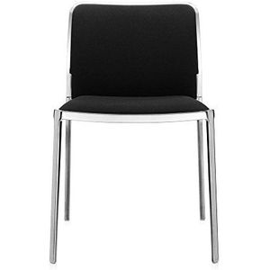 Kartell Audrey Soft stoel, plastic, aluminium glossy/trevira zwart, 51 x 80 x 52 cm