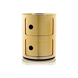 Kartell Componibili Kast Nachtkast Metallic (2 Comp.)Ø32 Goud