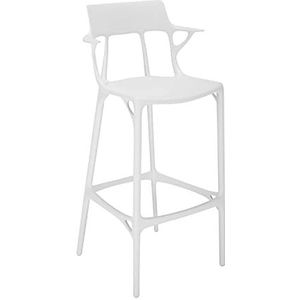 Kartell A.I. Stool gerecycled, kruk, wit, hoogte 108 cm