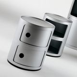 Kartell - Componibili 2 Bijzettafel - Burgundy - Gerecycled ABS