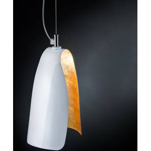 Metallux Solitaire-hanglamp Tropic met bladgoud