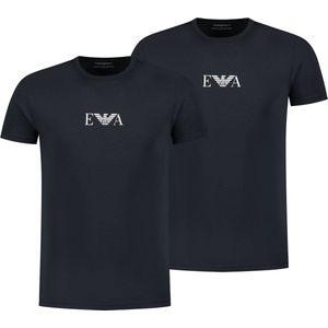 Emporio Armani - Heren Tee SS 2-Pack Navy Navy Tee - Blauw